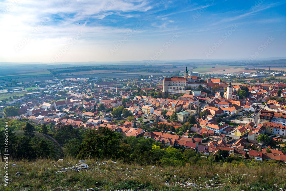 Fototapeta premium Mikulov Castle in South Moravia, Czech Republic, sunny summer day