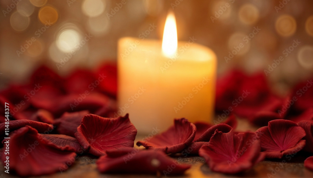 Candles and Flower Petals Macro Candles and Flower Petals Macro