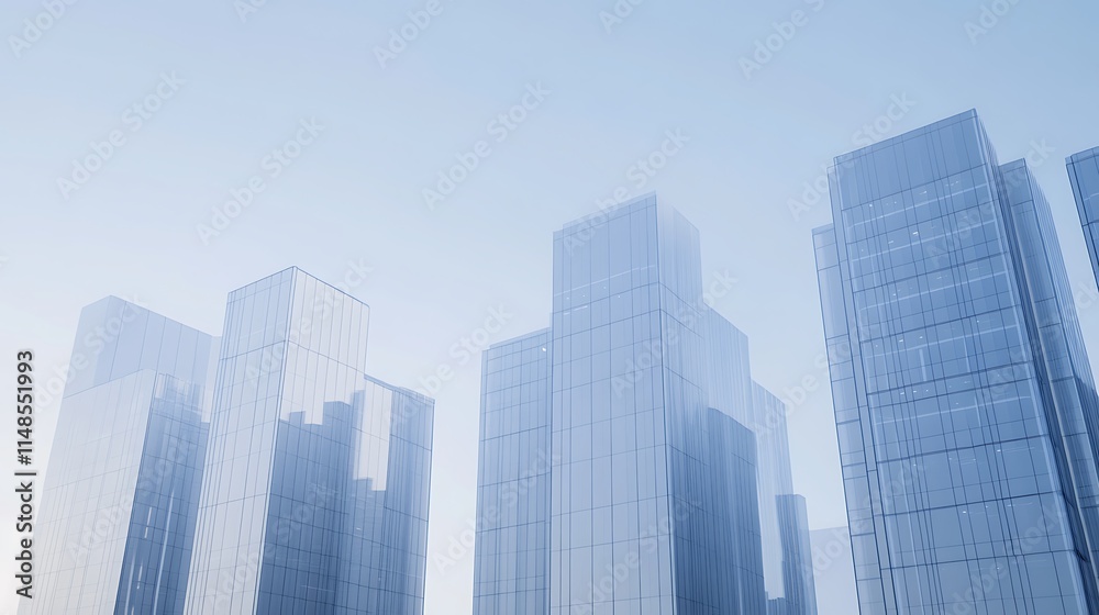 Modern office buildings with glass facades Modern office buildings with glass facades