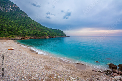 Fototapeta Naklejka Na Ścianę i Meble -  The Kabak Beach view in Turkey