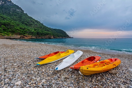Fototapeta Naklejka Na Ścianę i Meble -  The Kabak Beach view in Turkey
