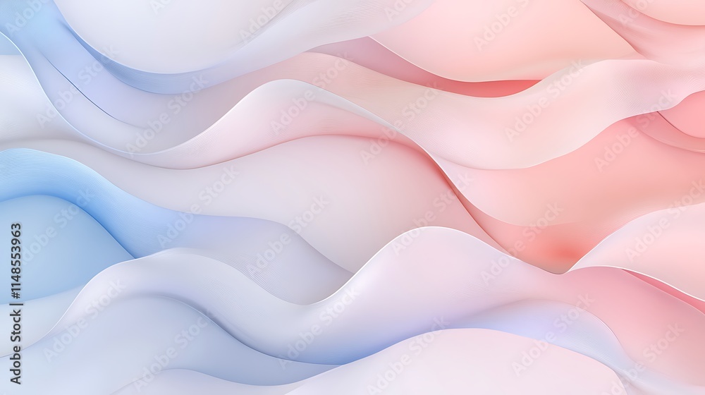 Obraz premium Abstract Pastel Waves Soft Color Gradient Background