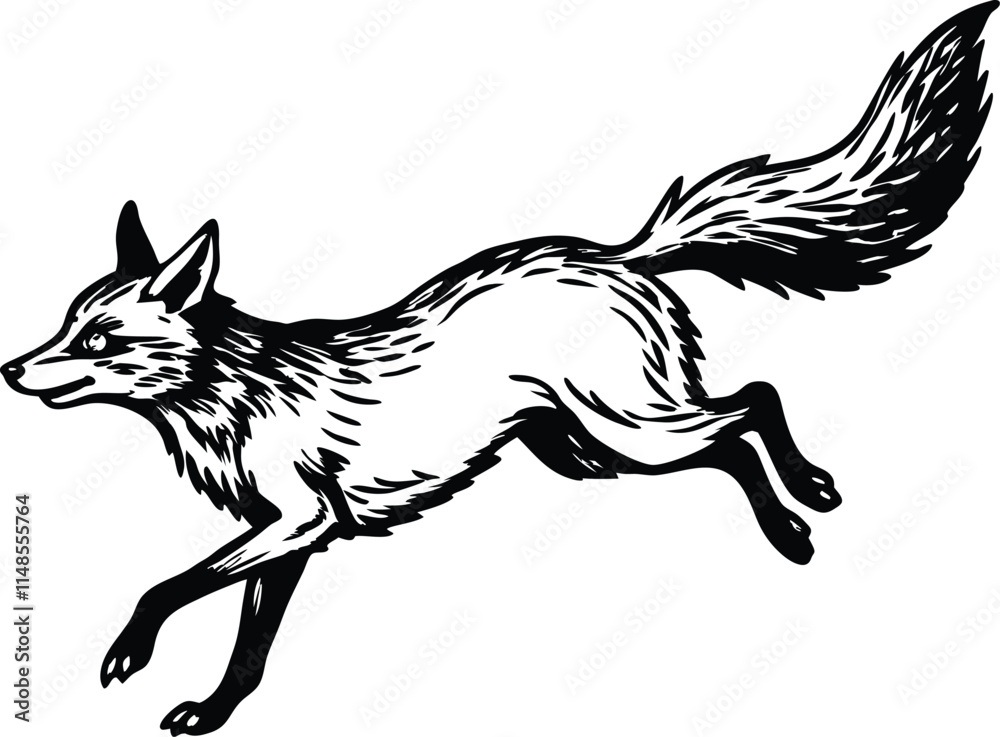 Obraz premium fox cartoon isolated on white