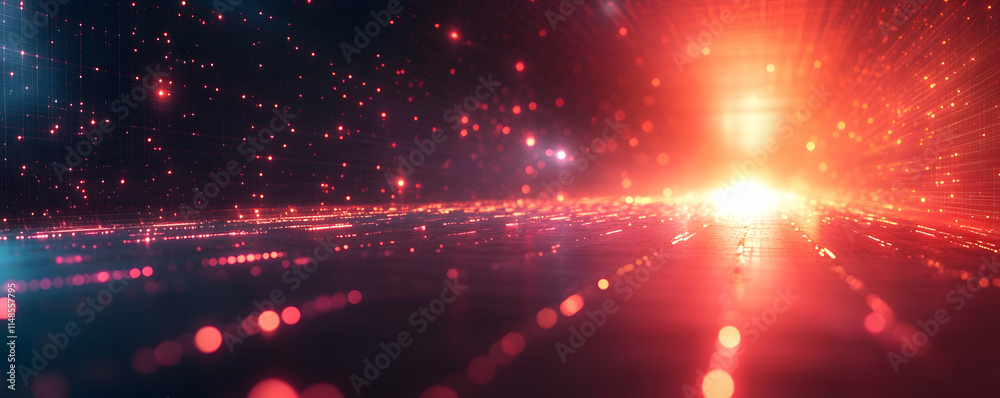 Fototapeta premium A vibrant abstract representation of digital light and motion.