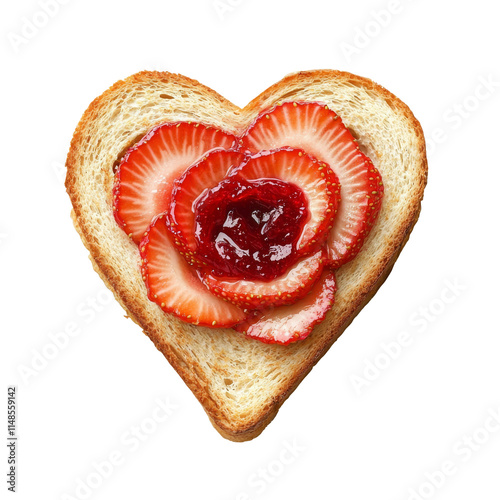 Valentine's day 2025 romantic heart-shaped toast for sweetheart breakfast