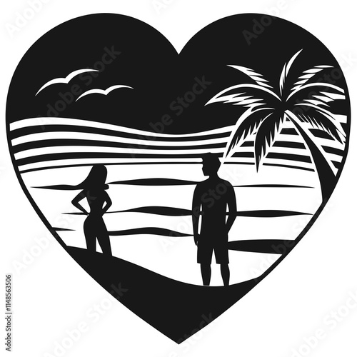 couple on the beach at sunset
