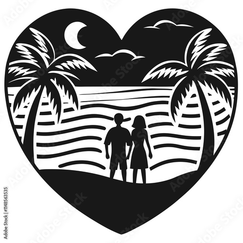 couple on the beach at sunset