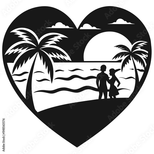 couple on the beach at sunset