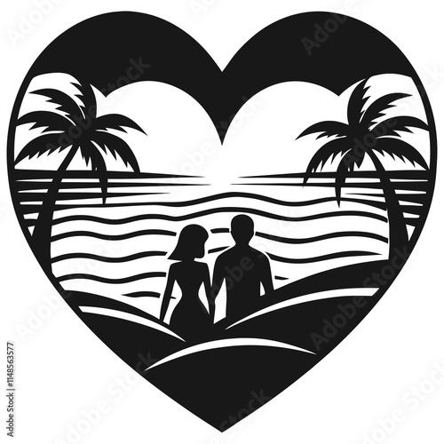 couple on the beach at sunset