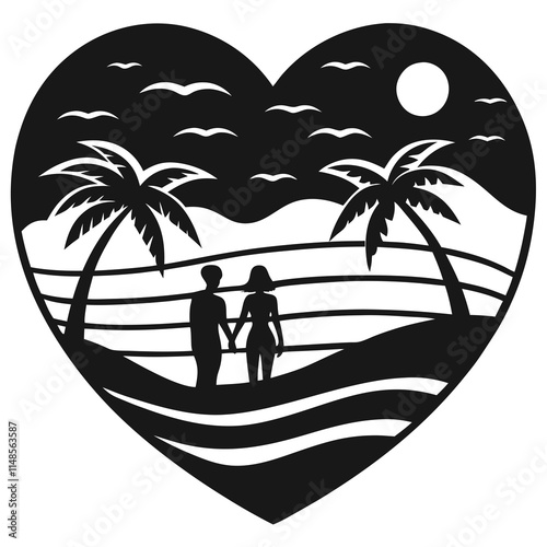 couple on the beach at sunset
