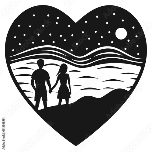 couple on the beach at sunset