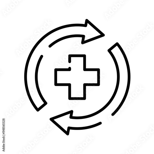 health recovery icon vector 