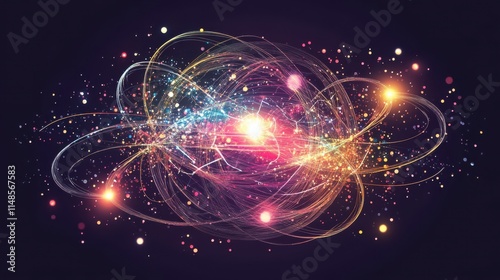 Abstract Space Art with Glowing Stars