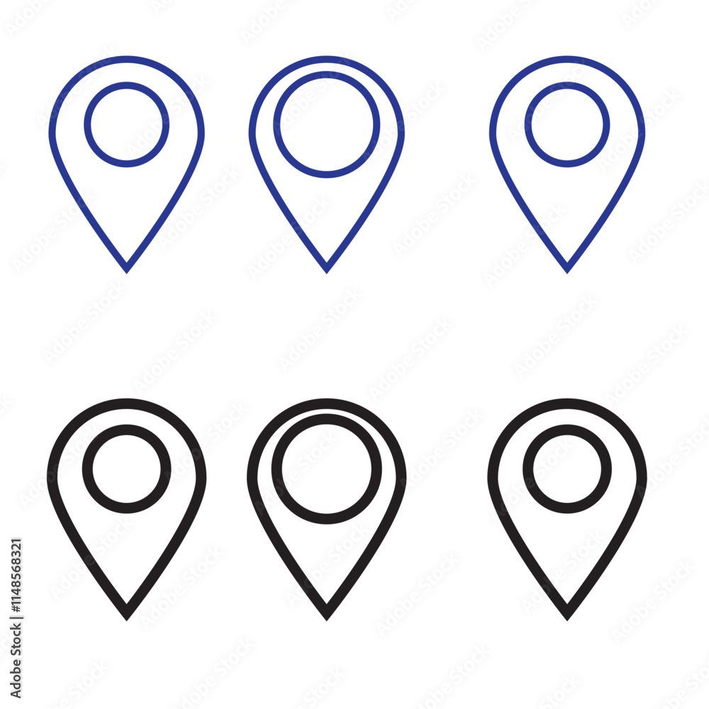 Location icon set, Map pin place marker. location pointer icon symbol in flat style. Location pin icon, Navigation sign Location icon set, Map pin place marker. location pointer icon symbol in flat style. Location pin icon, Navigation sign
