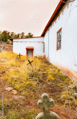 The Historic Nuestra Senora de Luz Mission Church and Cemetery, Canoncito, New Mexico, USA photo