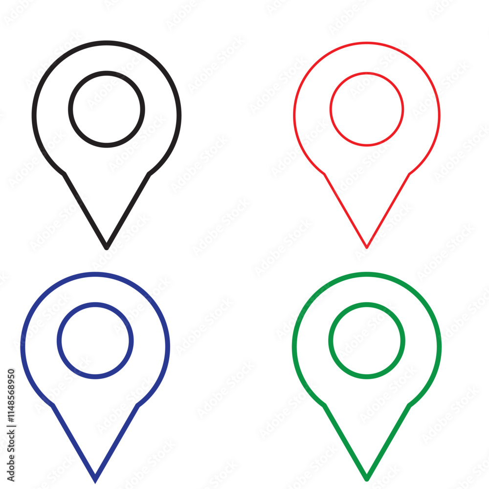 Location icon set, Map pin place marker. location pointer icon symbol in flat style. Location pin icon, Navigation sign Location icon set, Map pin place marker. location pointer icon symbol in flat style. Location pin icon, Navigation sign