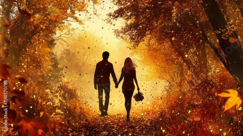 Black silhouette of a couple embracing under the moonlit sky, a romantic vector illustration of love and happiness