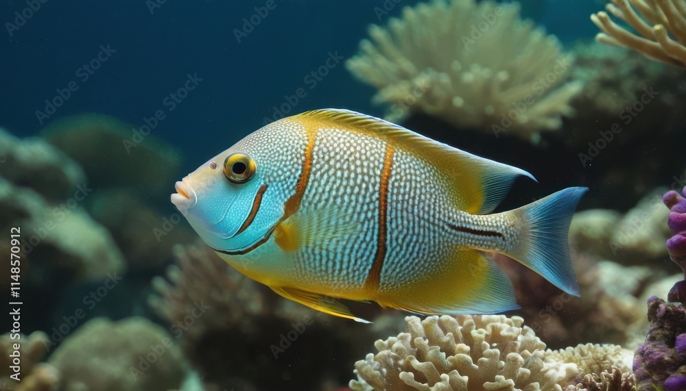 Vibrant Tropical Fish Swimming Amidst Coral Reef Vibrant Tropical Fish Swimming Amidst Coral Reef