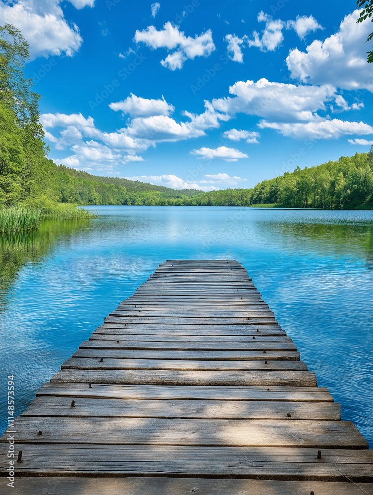 Naklejka premium Natural Beach Scenery Background. AI Generated