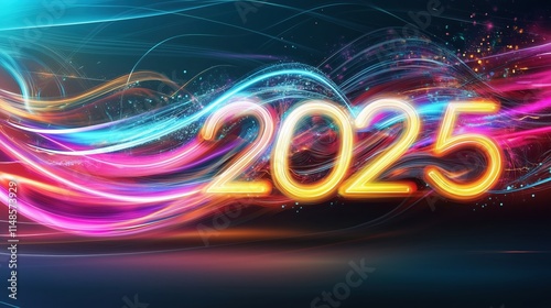 2025: Neon Digital Waves of Celebration and Light