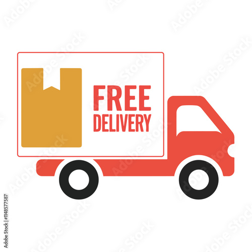 Flat Design Truck Graphic for Delivery, Supply Chain, and Business Concepts