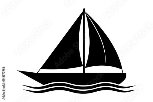 Sailboat on the ocean logo