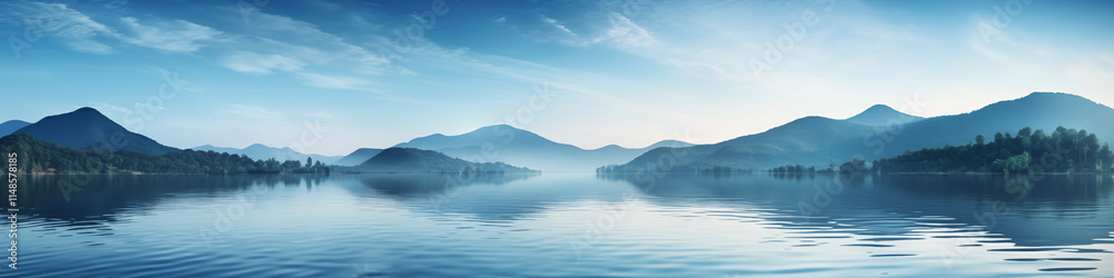 Beautiful lake with mountains in the background Beautiful lake with mountains in the background