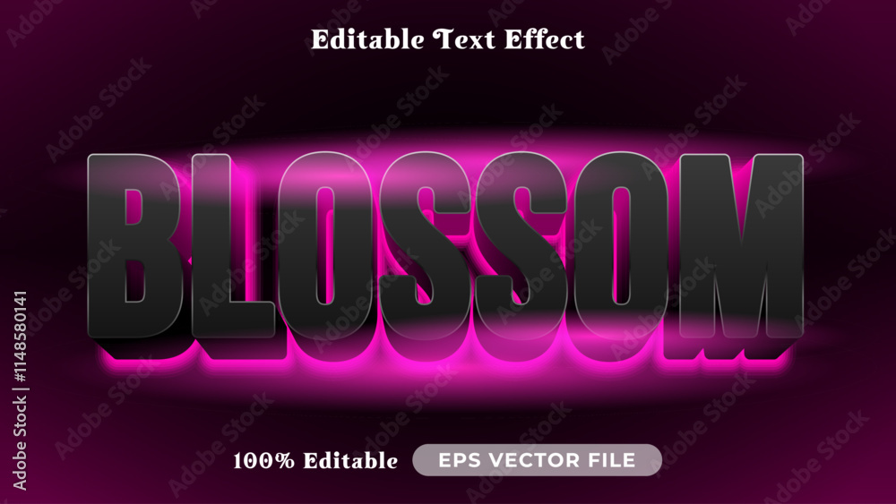 Blossom editable text style effect, Glow 3D text style theme. Blossom editable text style effect, Glow 3D text style theme.