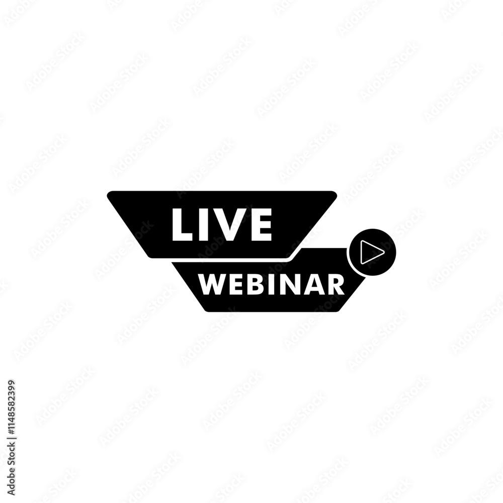 Live Webinar button icon logo vector Live Webinar button icon logo vector