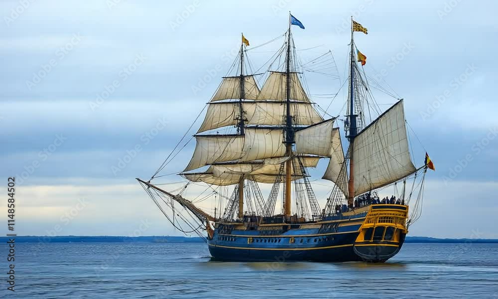 A sailing boat in an ocean
A sailing boat in an ocean