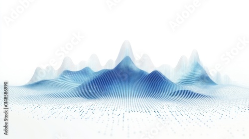 A futuristic stock market graph with glowing data points and digital gridlines, isolated on a white background photo