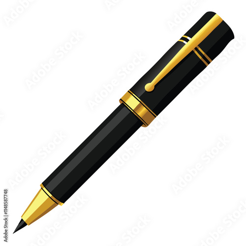 a cute fountain pen on white background