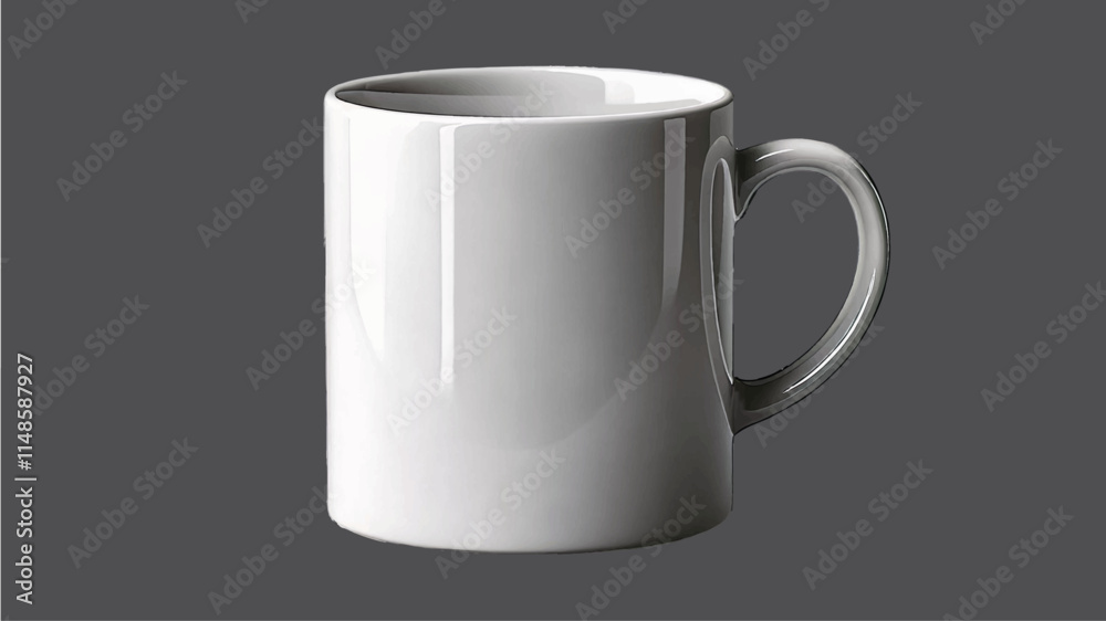 White ceramic mug, cylindrical shape, glossy finish, studio lighting, high contrast, minimalist design, clean background, photorealistic rendering, product photography, White ceramic mug, cylindrical shape, glossy finish, studio lighting, high contrast, minimalist design, clean background, photorealistic rendering, product photography,