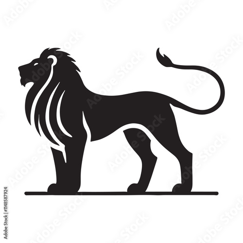 Lion silhouette for innovative design projects in media - Lion black vector
 photo