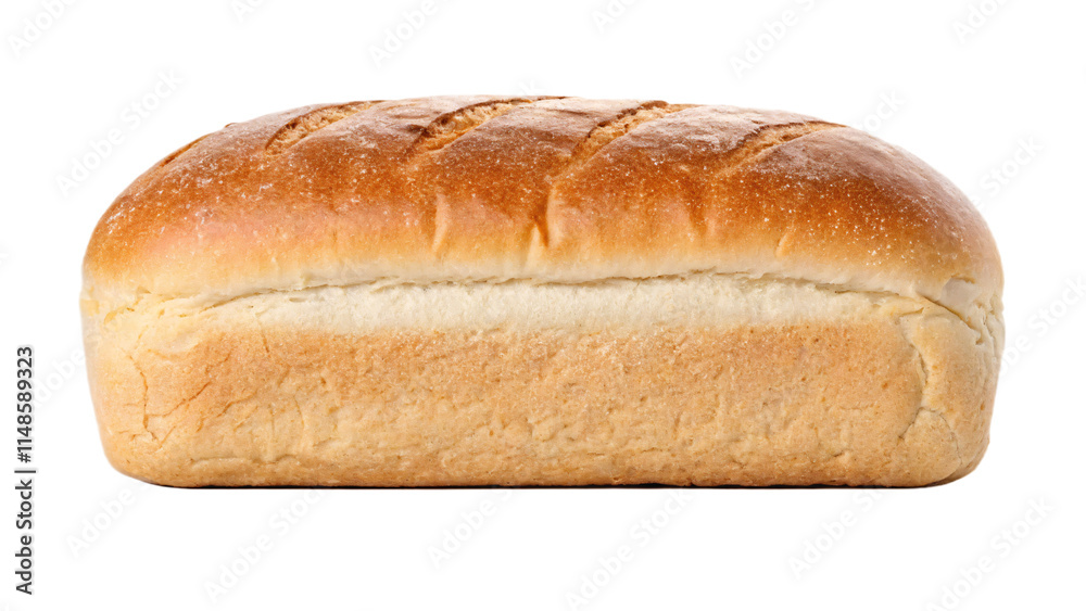 A freshly baked loaf of crusty, golden brown bread, isolated on a white background, ready to be enjoyed as a healthy and del A freshly baked loaf of crusty, golden brown bread, isolated on a white background, ready to be enjoyed as a healthy and del
