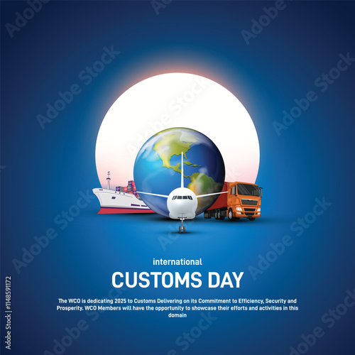 international customs day. international customs day creative poster, banner, social media post, postcard, template, backdrop, background, template, greetings card design etc.