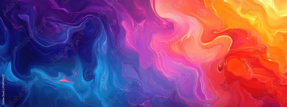 Obraz premium Vibrant Abstract Painting with Fluid Acrylics