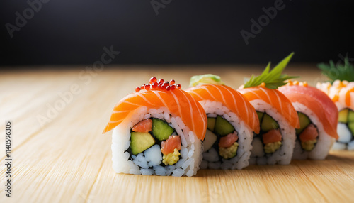 Sushi blury background with copyspace