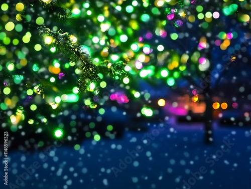 Abstract holiday lights photo