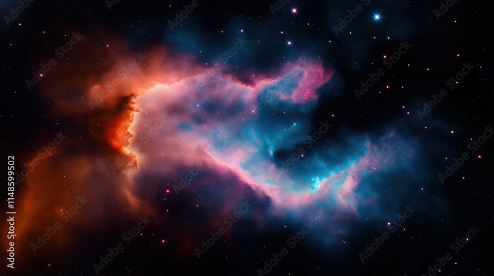 Colorful nebulae design dynamic energy, connection in space. Wavy patterns, swirling colors suggest plasma, stars. Abstract shapes represent movement, energy. Mysterious, fascinating. Starry night Colorful nebulae design dynamic energy, connection in space. Wavy patterns, swirling colors suggest plasma, stars. Abstract shapes represent movement, energy. Mysterious, fascinating. Starry night