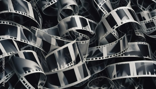 Wallpaper Mural Abstract Composition of Film Strips and Their Intricate Patterns Captured in a Dynamic Arrangement Torontodigital.ca