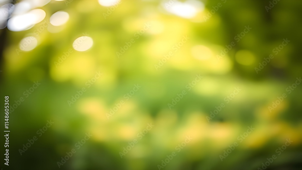 Fototapeta premium Soft Focus Green and Yellow Abstract Foliage in Natural Setting