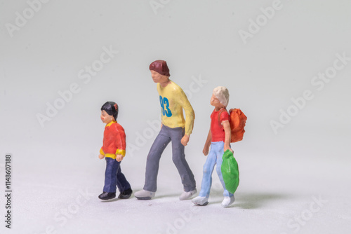 miniature figure concept of traveling