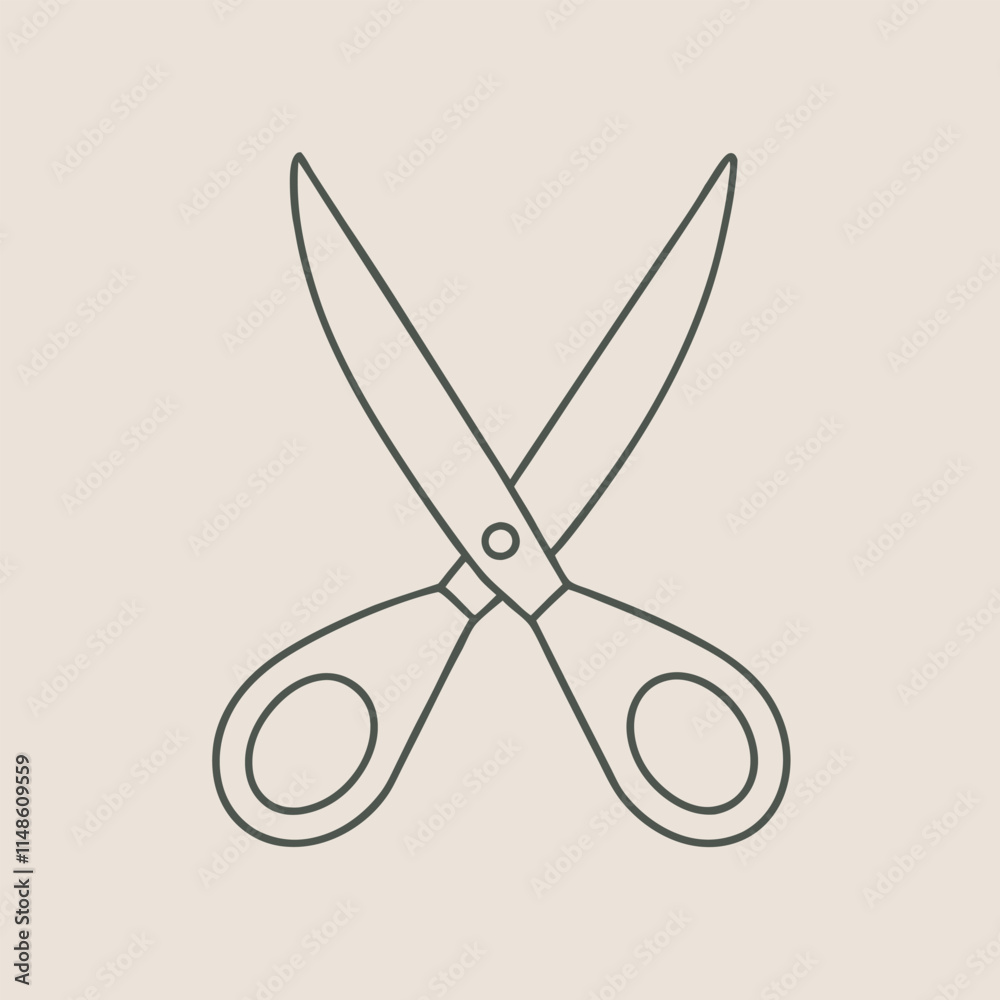 a line drawing of a pair of scissors a line drawing of a pair of scissors