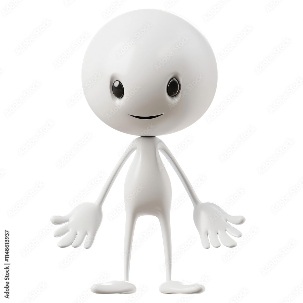 A white cartoon character with a smile on its face A white cartoon character with a smile on its face