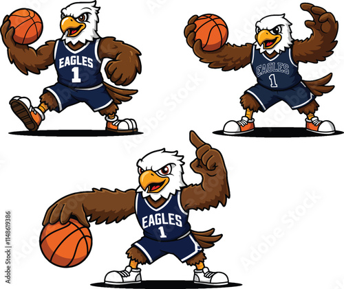  Fierce Eagle Mascot Basketball Player