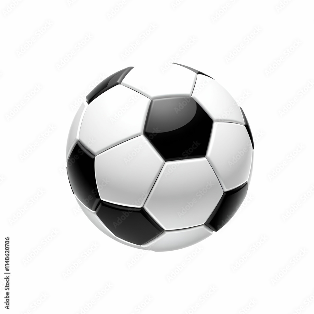 Fototapeta premium Vector Isolated Realistic Soccer Ball over white