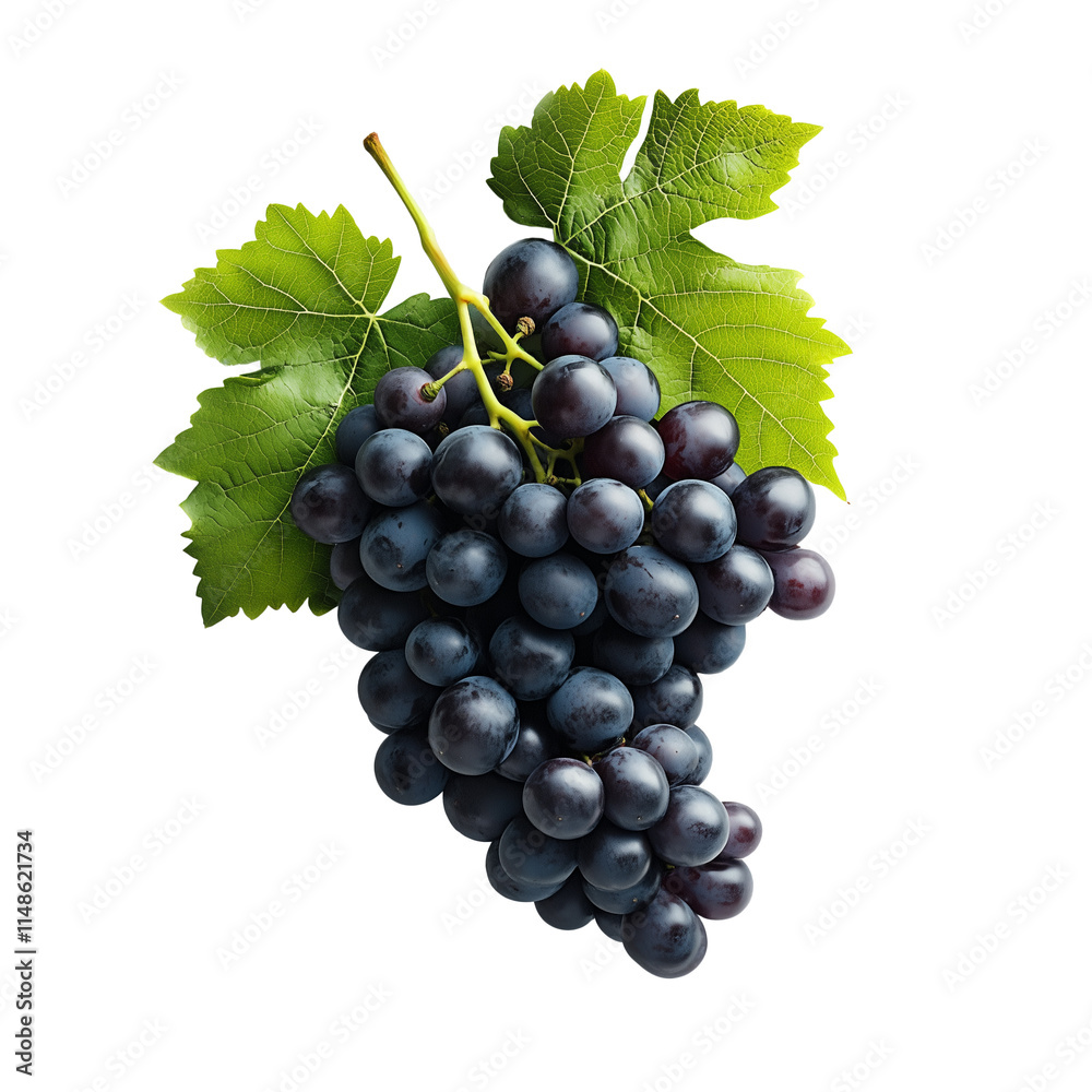 Fototapeta premium Blue purple grape isolated on white background clipping path