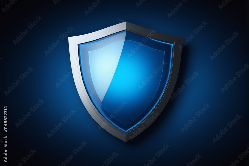 Fototapeta premium a blue shield icon on a dark background