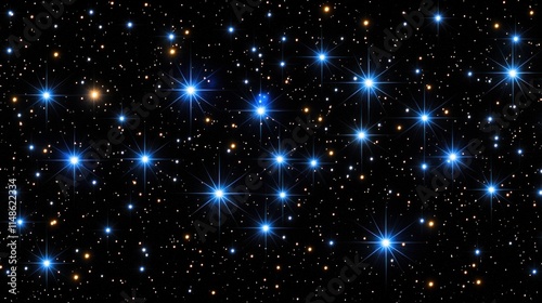 Bright stars shine in the dark night sky.
